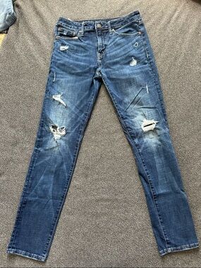 Distressed Blue Skinny Jeans